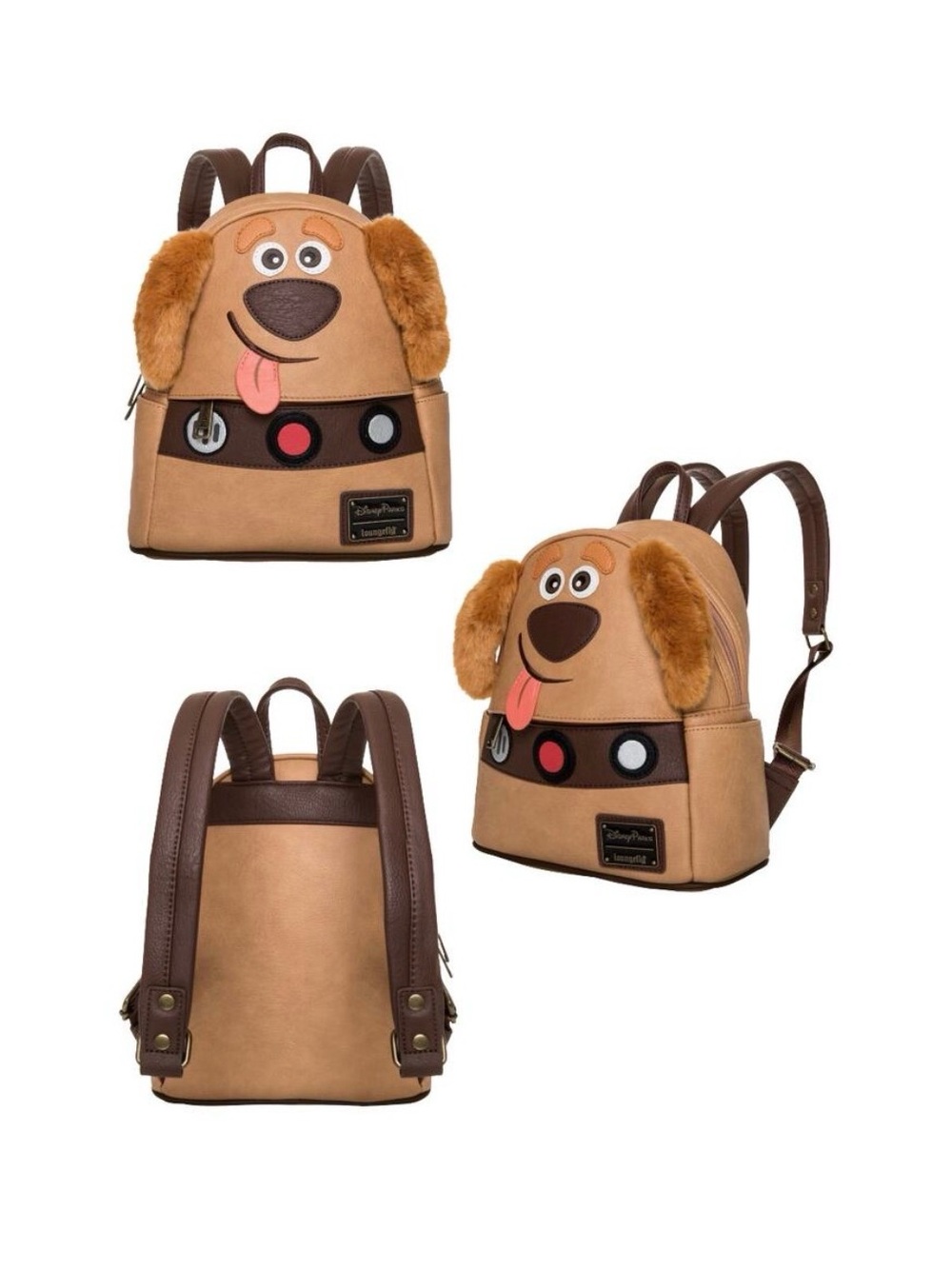 Loungefly Tan & Brown “Dug”  Mini Backpack with Plush Ears